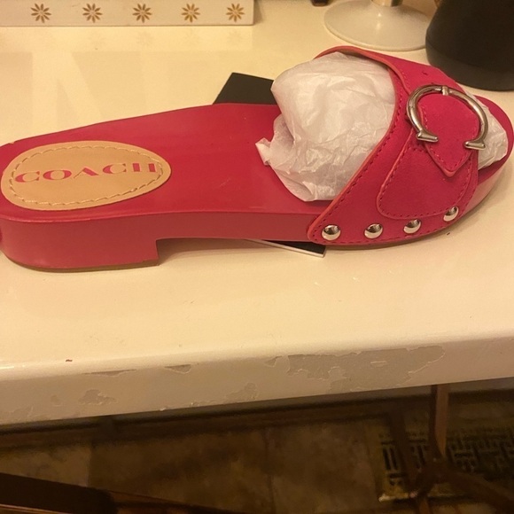 New WITH BOX PINK COACH SANDALS SIZE 6 - Picture 8 of 12